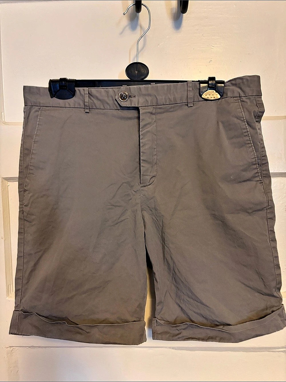 Mango Men's Flat Front Shorts Gray Waist 34